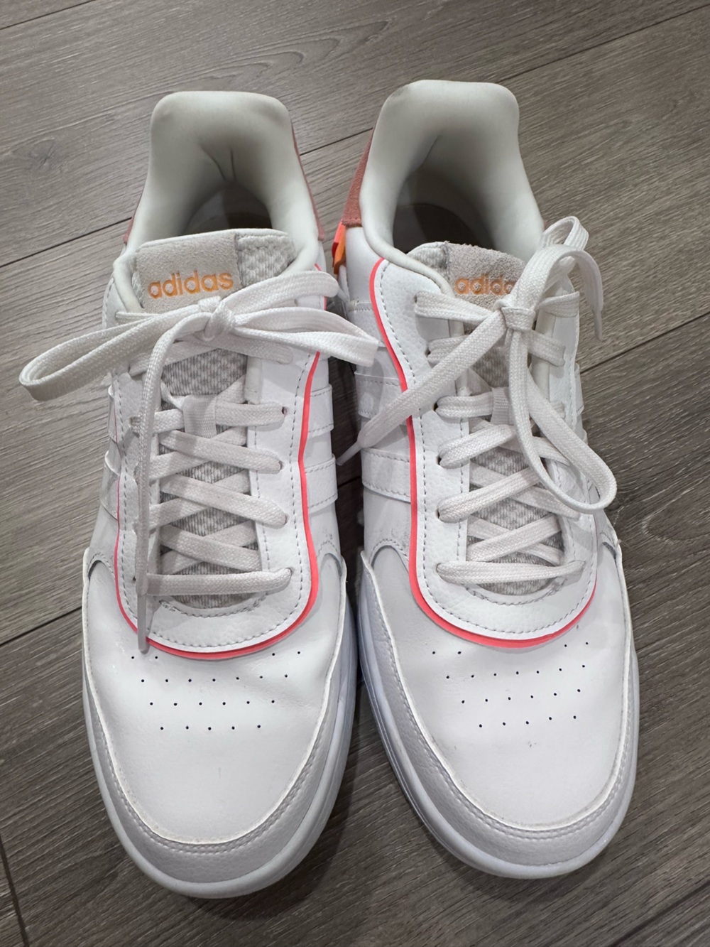 Adidas Court 70s White Pink Orange Cloudfoam Sneakers GX5776 Womens 8.5